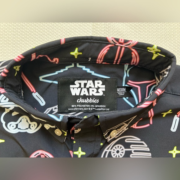 Chubbies The New Hope Darth Vader Swim Shirt the lack of faith Medium Star Wars - Picture 6 of 12
